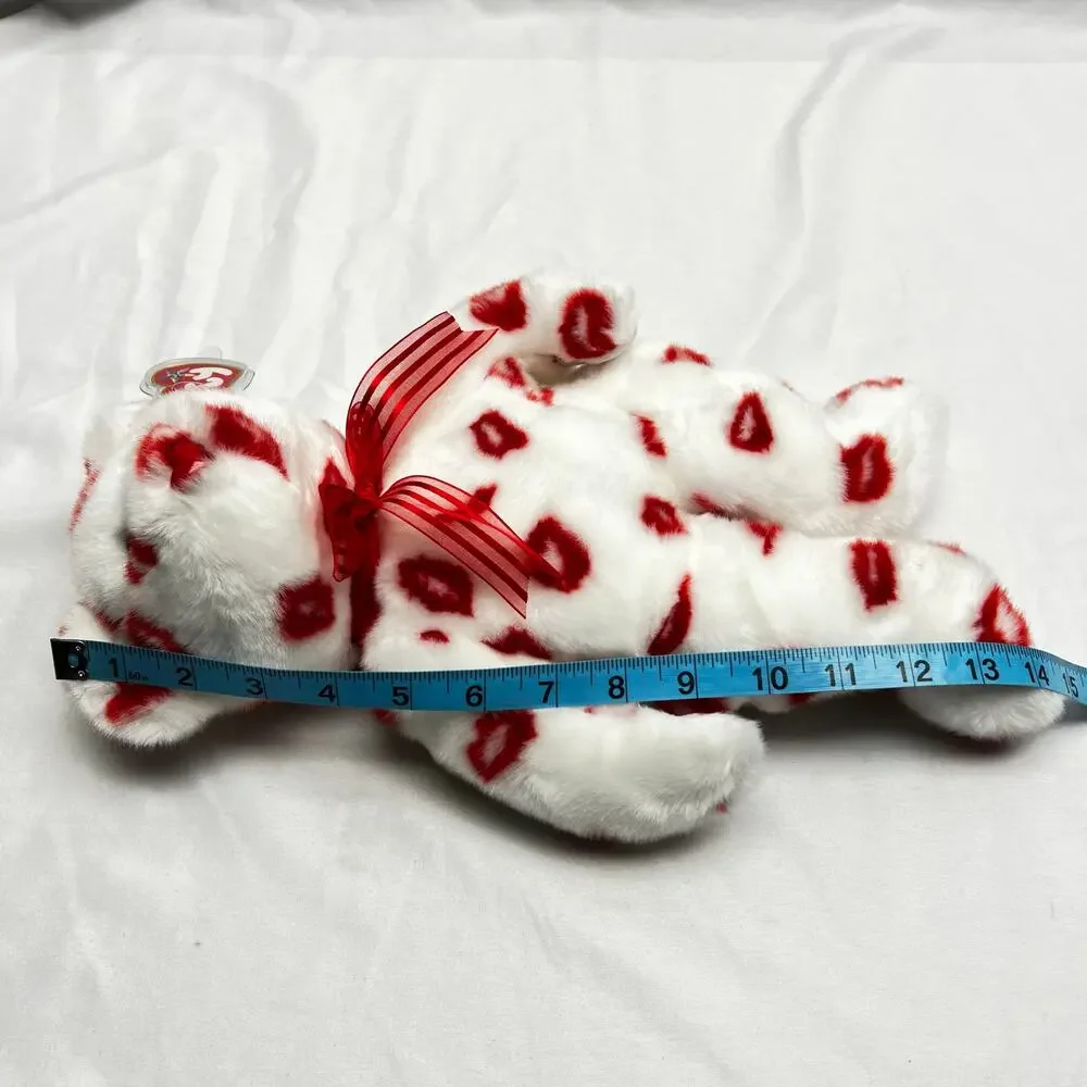 Ty Beanie Buddies Collection Smooch Kiss Print Bear 2001 Employee Design 14